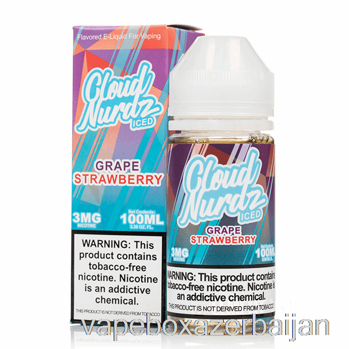 E-Juice Vape ICED Grape Strawberry - Cloud Nurdz - 100mL 6mg